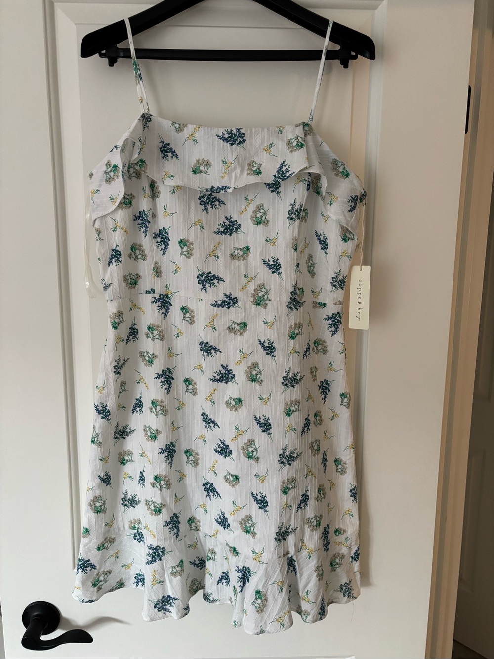 White Floral Ruffle Sundress